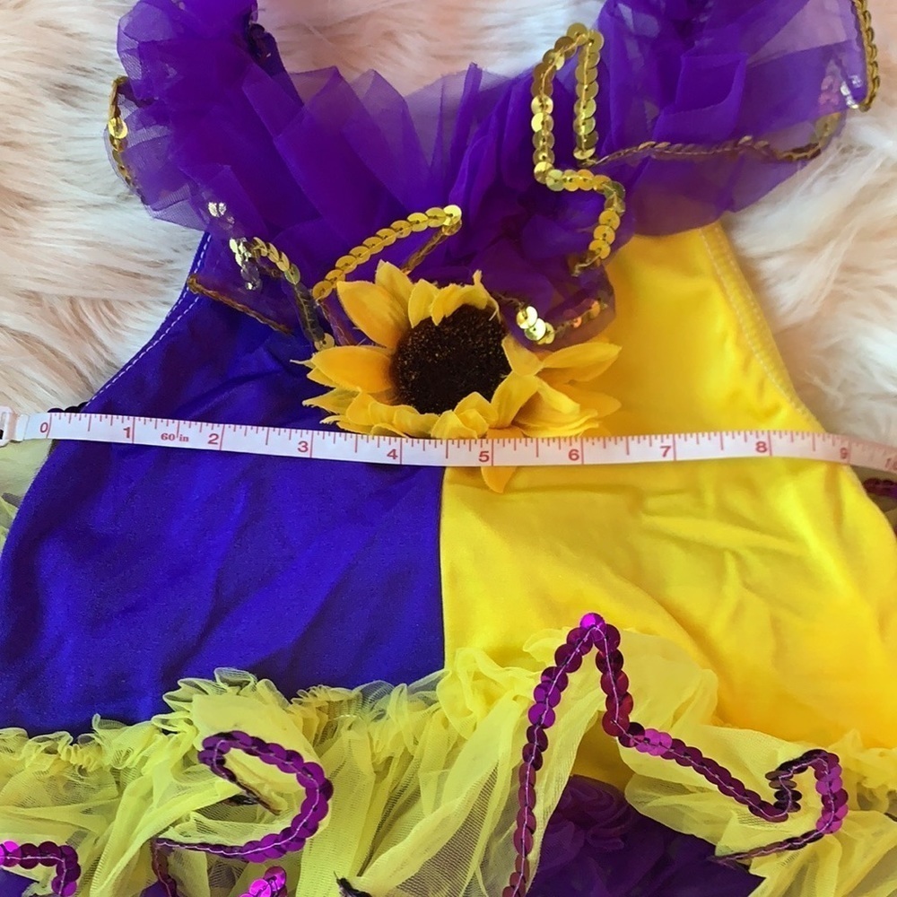 Yellow sunflower and purple dance clown outfit. The applause Dance creations. - Picture 11 of 15